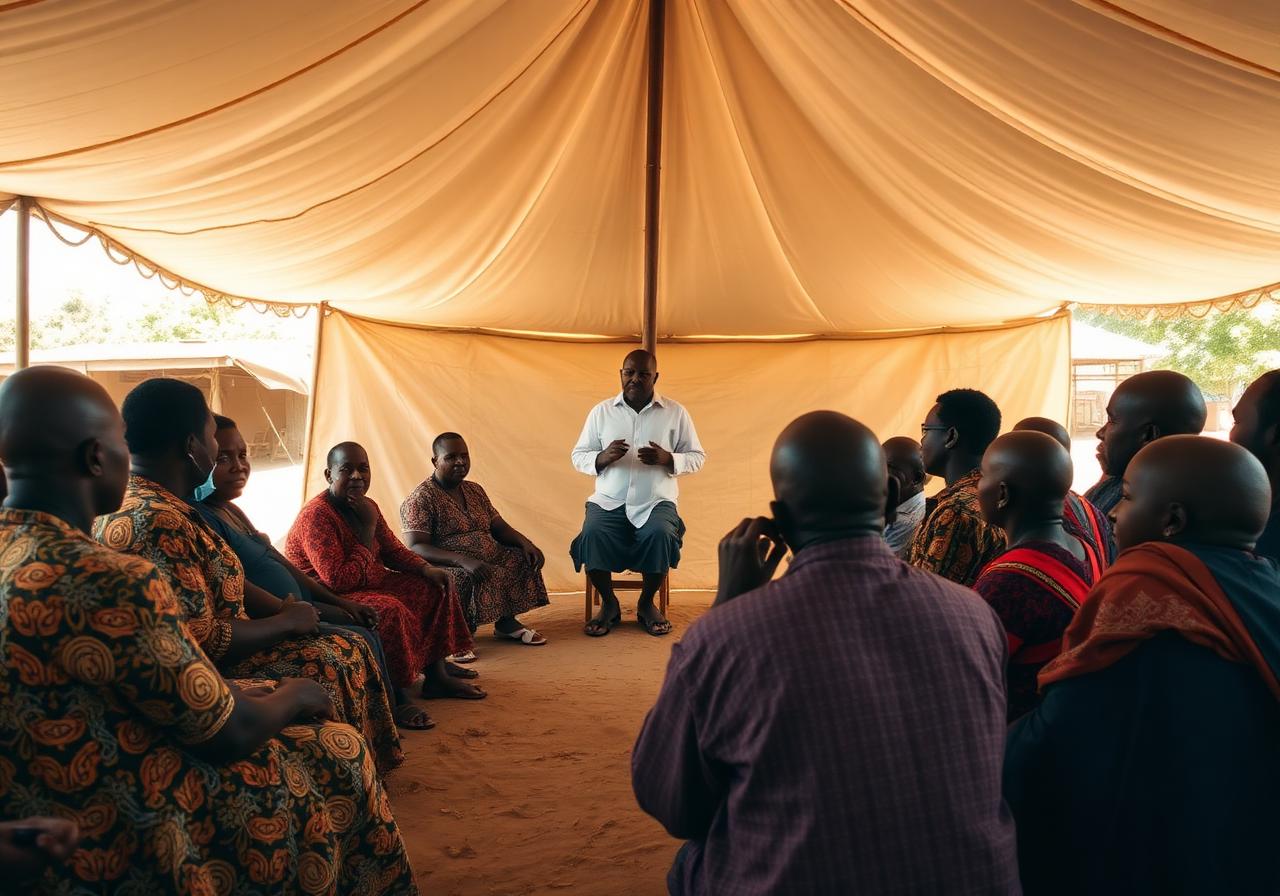 Town hall with constituents